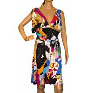 Diane Von Furstenberg multi-colored wrap dress